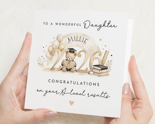 A Level Results Card for Daughter, Exam Results Card, Congratulations Card, Personalised A Level Card, Graduation Card for Her
