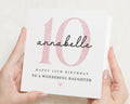 10th Birthday Card for Daughter, Personalised Daughter Birthday Card, Birthday Card for Girl, Custom Age 10 Card, Pink Glitter Card