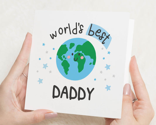 Fathers Day Card, Worlds Best Daddy Card, Card for Dad, Cute Fathers Day Card, Daddy Birthday Card, Card from Kids