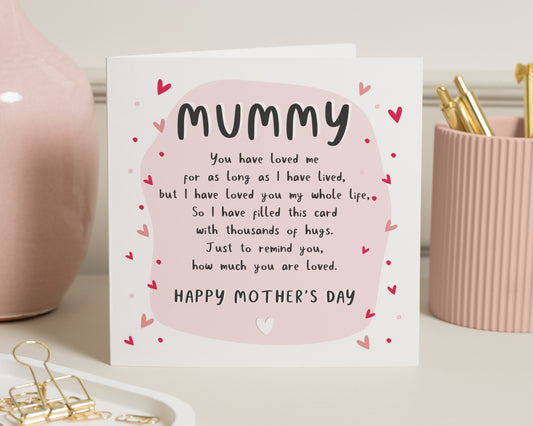 Mothers Day Card for Mummy, Happy Mothers Day Card, Card for Mum, Cute Mothers Day Card, Personalised Mothers Day Card