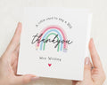 Thank You Card for Teacher, Personalised Teacher Thank You Card, Rainbow Thank You Card, End of Term Card, Thank You Card for Her