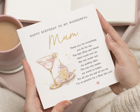 Birthday Card for Mum, Mum Birthday Card, Birthday Card for Her, Poem Birthday Card for Mum, Cute Mum Card, Personalised Birthday Card