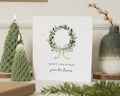 Personalised Christmas Card, Square Christmas Card, Family Christmas Card, Custom Christmas Card, Wreath Christmas Card