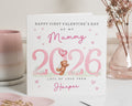 First Valentines Day Card for Mummy, Valentines Day Card from Baby, Personalised Valentines Card, Cute Bear Valentine Card