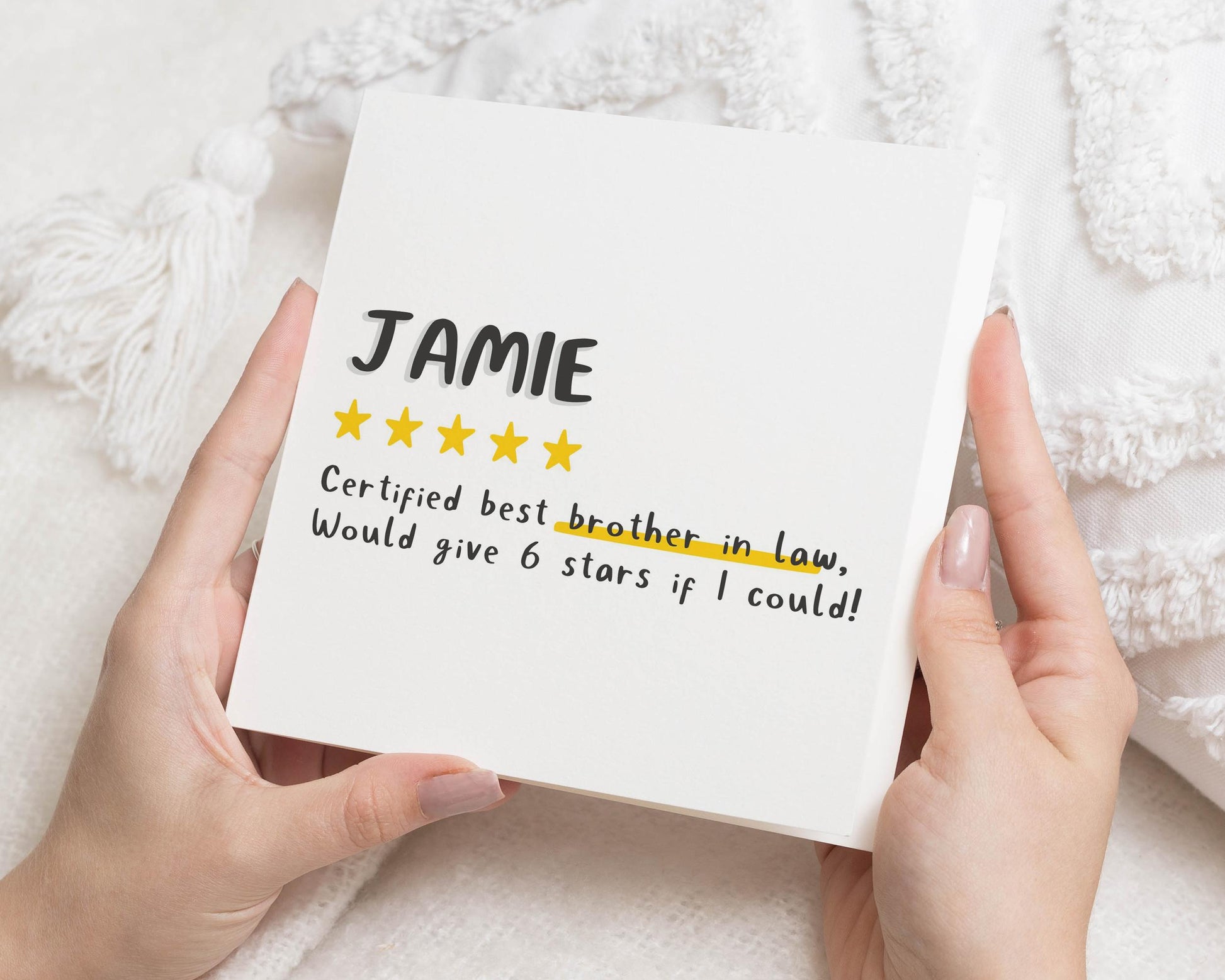 Birthday Card for Brother In Law, Funny Card for Him, Best Brother In Law Card, Personalised Birthday Card, Six Star Brother In Law Card