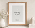 Personalised Couple Print, And Then We Met Wall Art, Soft Grey Wall Art, Anniversary Gift, Wedding Gift, Oak Framed Print