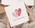 Anniversary Card, Personalised Anniversary Card, Anniversary Card for Couple, Custom Initials Card, Romantic Card for Him or Her