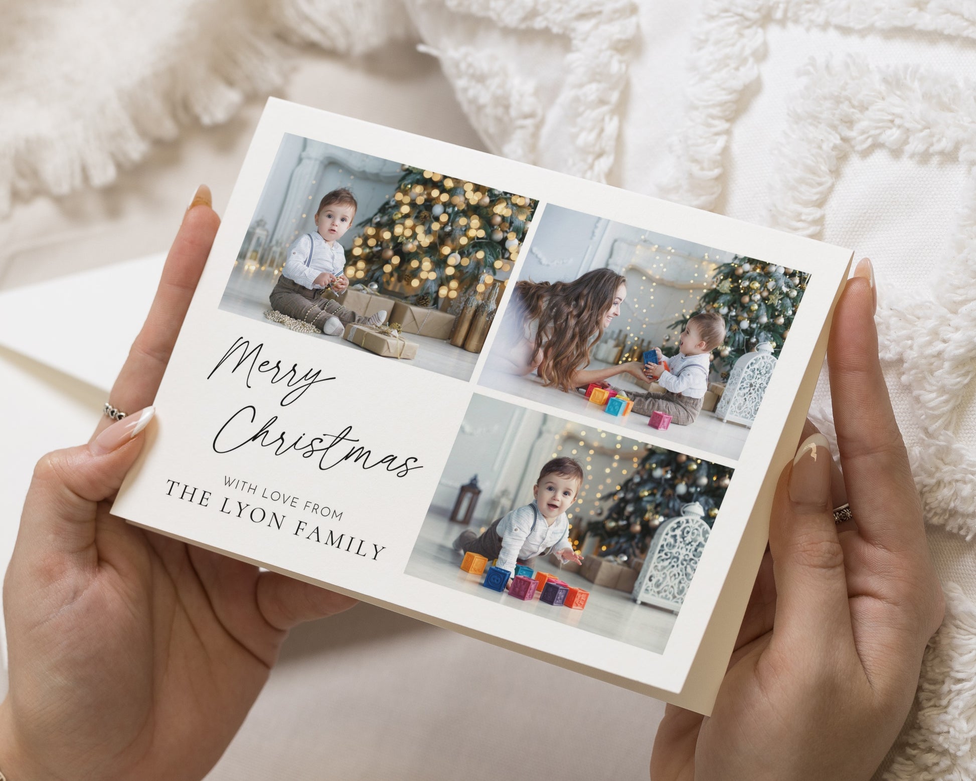 Personalised Photo Christmas Cards, Pack of Christmas Cards, Pack of 10, 20, 50 or 100, Family Christmas Cards, Folded Christmas Card