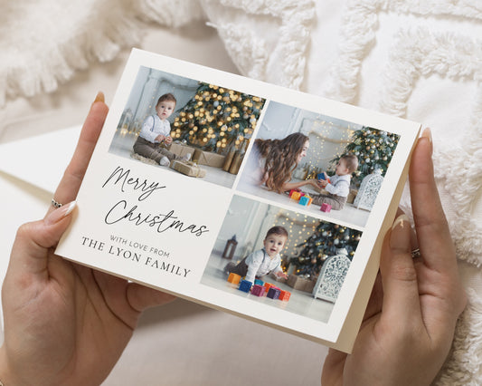 Personalised Photo Christmas Cards, Pack of Christmas Cards, Pack of 10, 20, 50 or 100, Family Christmas Cards, Folded Christmas Card