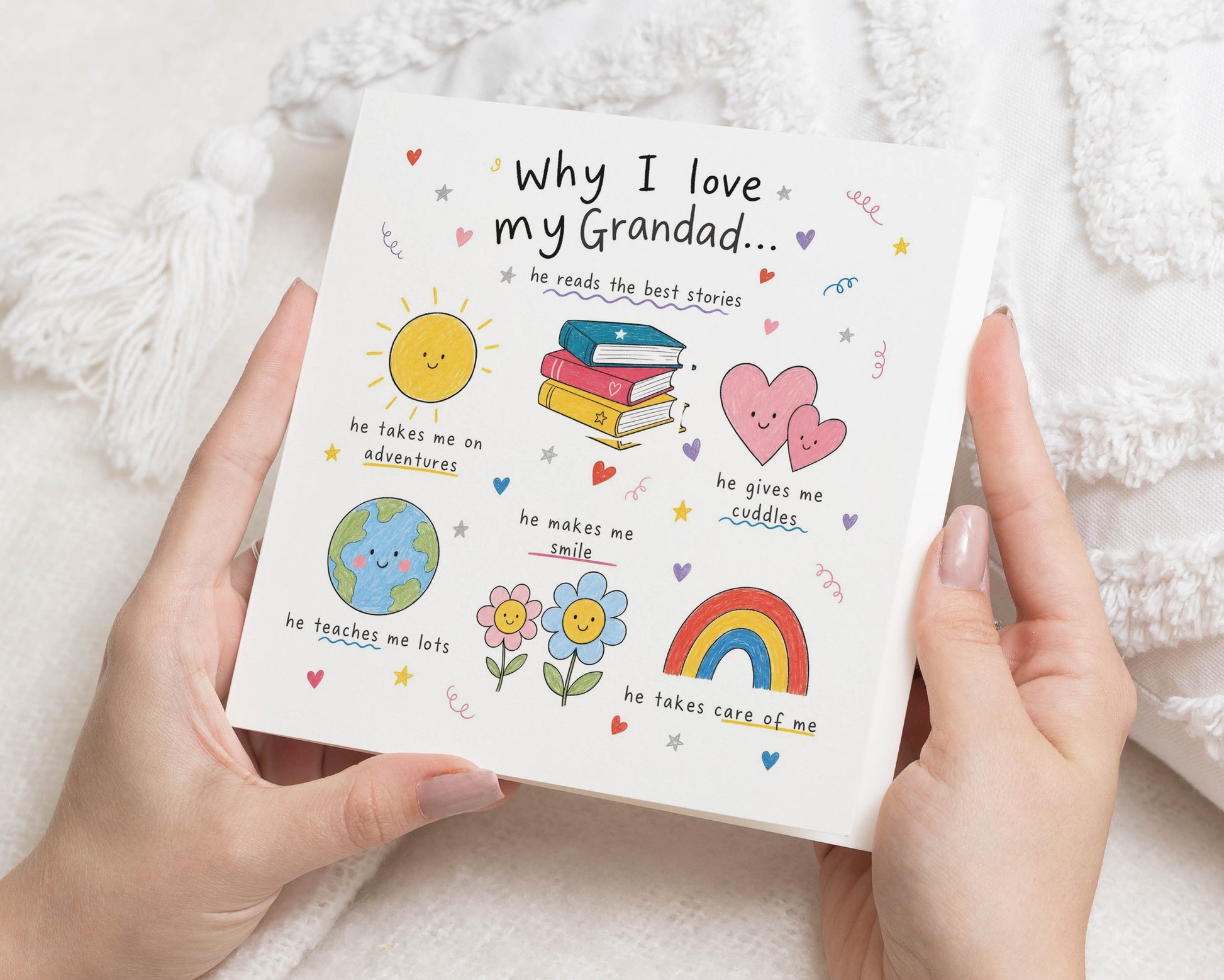 Grandad Fathers Day Card, Fathers Day Card for Grandad, Card from Grandchildren, Grandpa Card, Grandfather Card, Why I Love Grandad Card