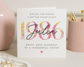 40th Birthday Card for Sister, Personalised Birthday Card, Floral Birthday Card, Custom Name, Special Birthday Card for Her, 1986 Card