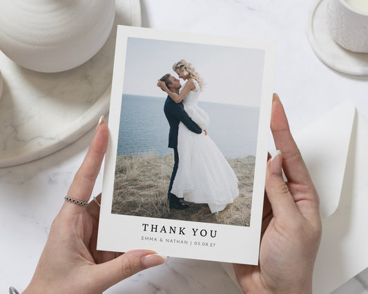Personalised Wedding Thank You Cards, Photo Wedding Thank You Card, Wedding Thank You Postcard, Simple Minimal Thank You Cards