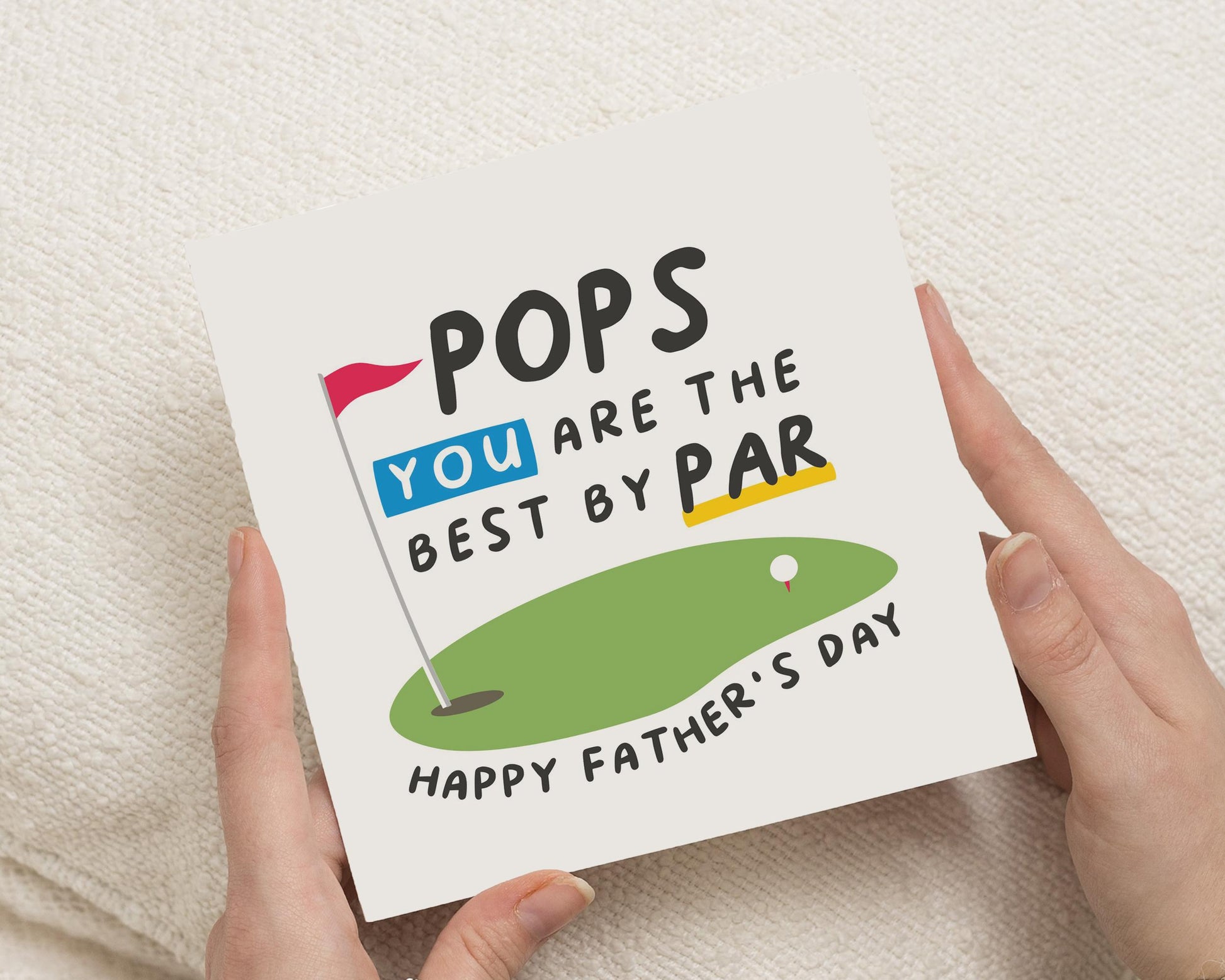 Fathers Day Card for Pops, Golf Fathers Day Card, Best By Par Card, Funny Fathers Day Card for Him, Card from Kids