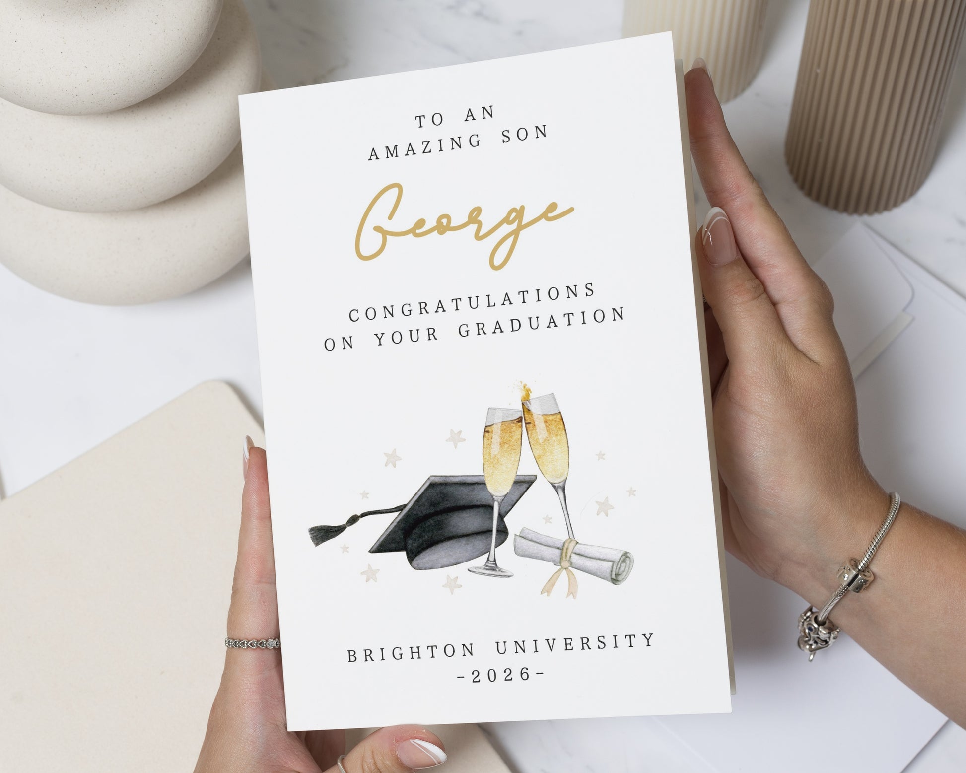 Personalised Graduation Card for Son, Son Graduation Card, Congratulations Card, University Graduation Card, Custom Graduate Card