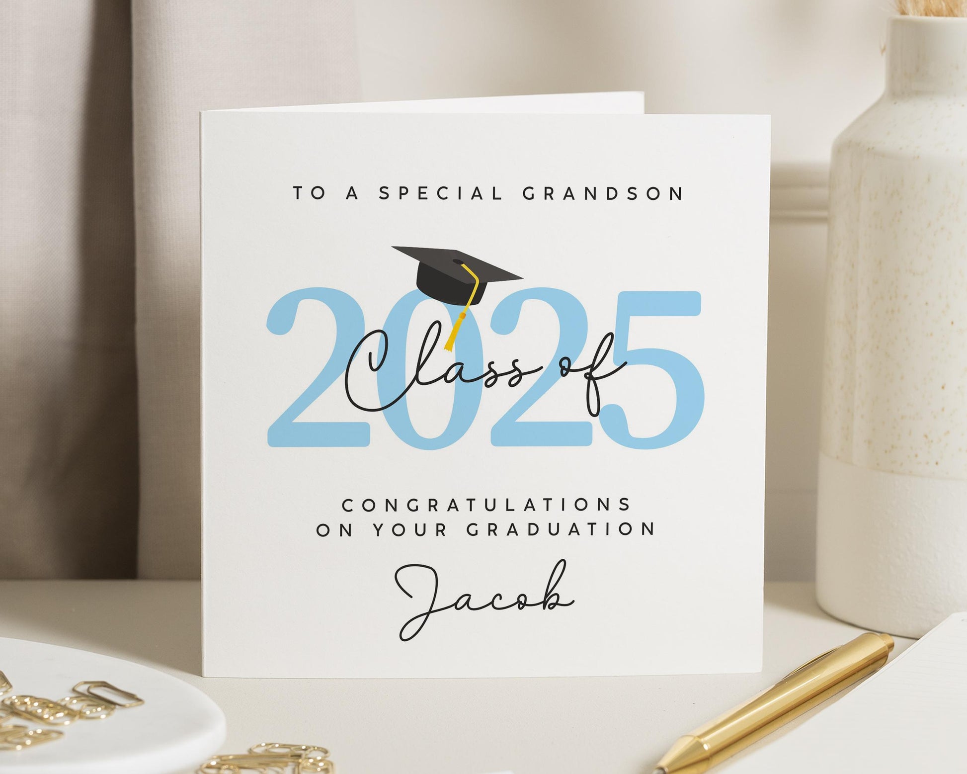 Graduation Card for Grandson, Class of 2025 Graduation Card, Personalised Graduation Card, Congratulations Card for Grandson