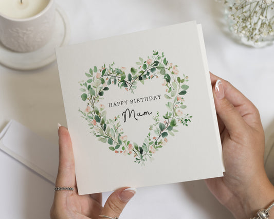 Birthday Card for Mum, Happy Birthday Mum Card, Floral Birthday Card for Her, Personalised Birthday Card, Mum Birthday Card