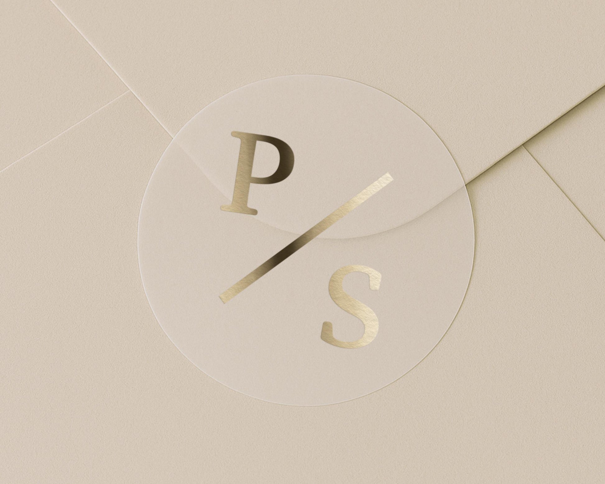 Gold Foil Initial Sticker, Personalised Wedding Sticker, Custom Monogram Seal, Envelope Seal, Gold Foil Sticker, Wedding Initials