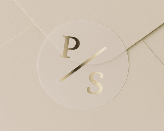 Gold Foil Initial Sticker, Personalised Wedding Sticker, Custom Monogram Seal, Envelope Seal, Gold Foil Sticker, Wedding Initials