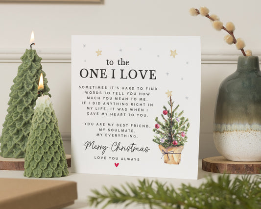 Christmas Card for Partner, One I Love Christmas Card, Romantic Christmas Card, Christmas Card for Husband, Wife, Boyfriend, Girlfriend