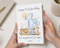 1st Birthday Card for Grandson, First Birthday Card, Personalised Grandson Birthday Card, Safari Birthday Card, Cute Birthday Card for Boy