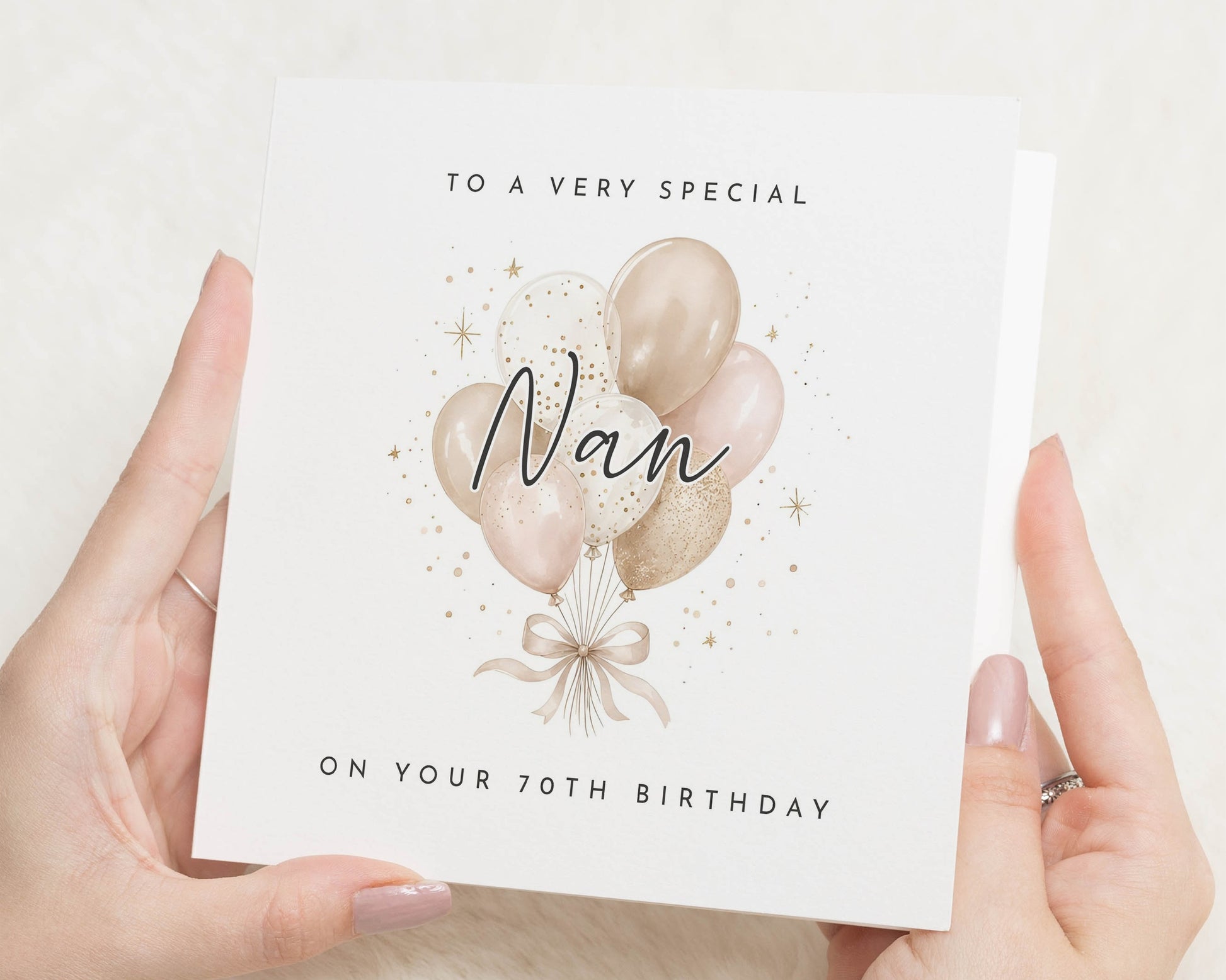 70th Birthday Card for Nan, Nan 70th Birthday Card, Birthday Card for Grandma, Personalised Birthday Card for Her, Balloon Birthday Card