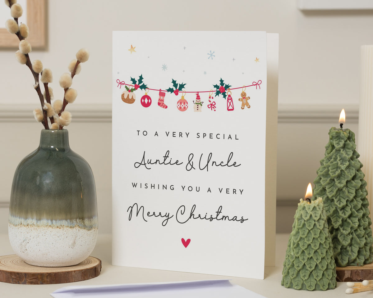 Christmas Card for Auntie and Uncle, Auntie and Uncle Christmas Card, Special Auntie Xmas Card, Uncle Xmas Card, Personalised Christmas Card