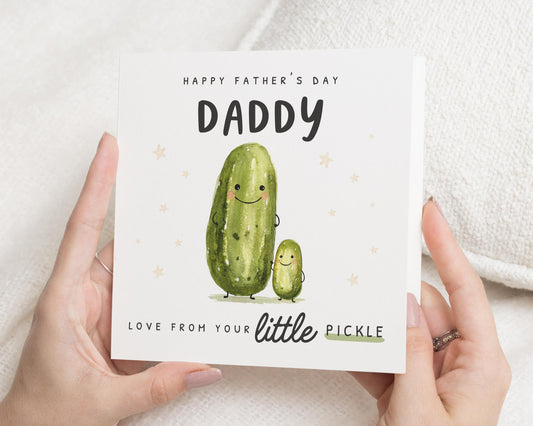 Fathers Day Card for Daddy, Fathers Day Card from Baby, Cute Pickle Card, Fathers Day Card for Him, Daddy Card, Personalised Fathers Day