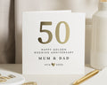 50th Wedding Anniversary Card, Golden Anniversary Card for Mum and Dad, Personalised 50th Anniversary Card, Anniversary Card for Parents