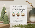 Christmas Card for Mummy, Personalised Christmas Card, Cute Christmas Card for Mum, Christmas Card from Kids, Pudding Card