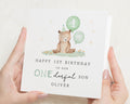 1st Birthday Card for Son, Personalised First Birthday Card, Cute Bear Birthday Card, 1st Birthday Card for Boy, One Year Old Card