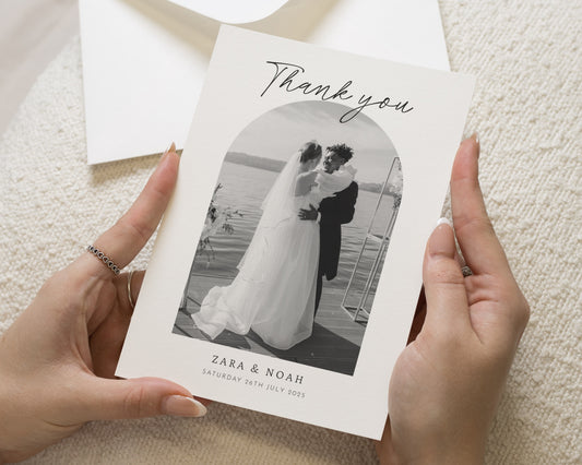 Personalised Wedding Thank You Card, Photo Thank You Card, Wedding Thank You Cards, Folded Wedding Thank You Card, Thank You Cards