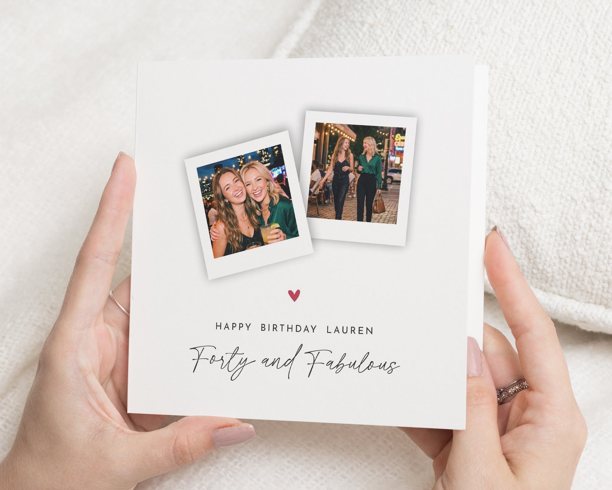 40th Birthday Card for Her, Personalised Photo Birthday Card, Forty and Fabulous Card, Birthday Card for Friend, Best Friend Card