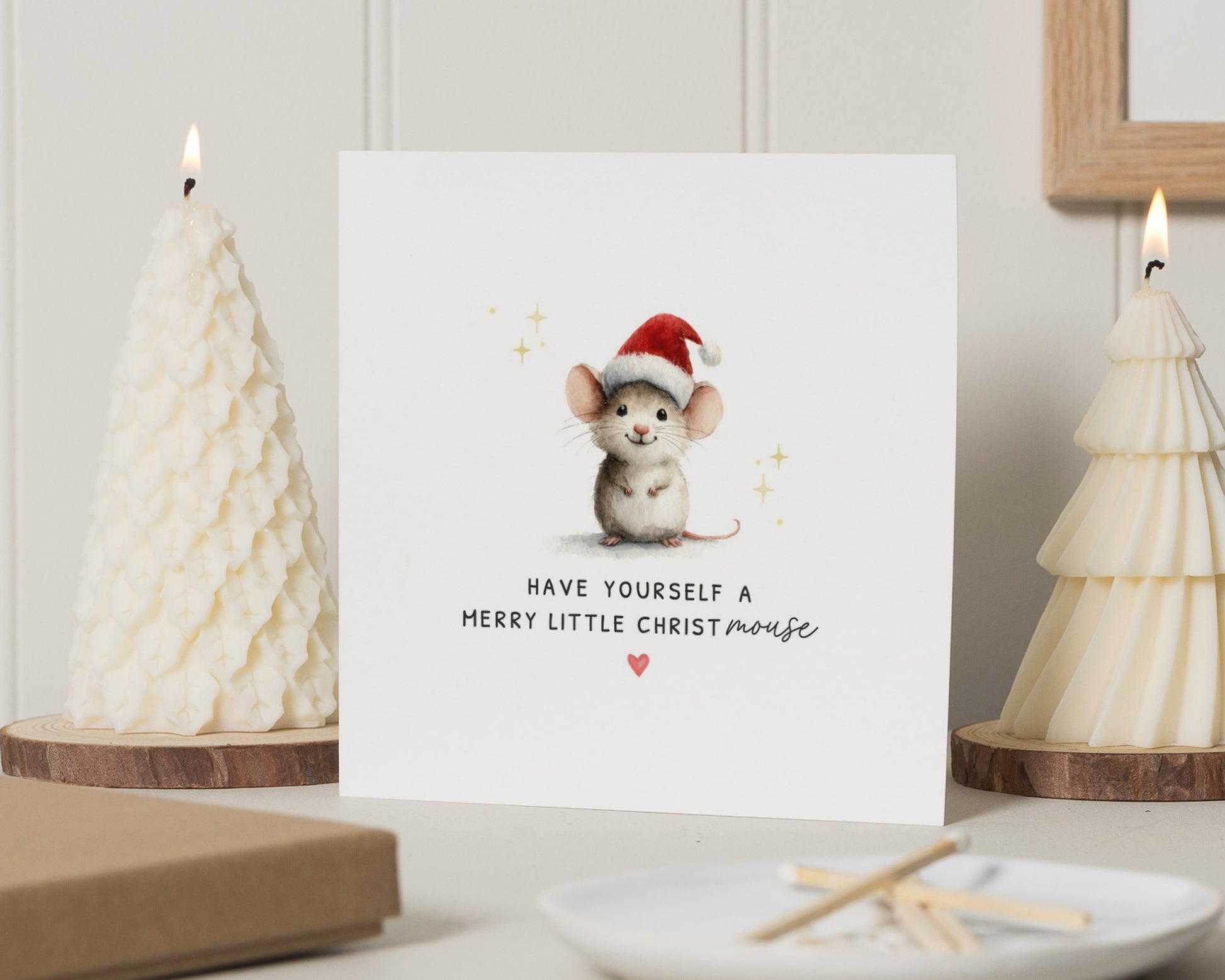 Christmas Card for Friend, Cute Mouse Christmas Card, Christmas Card for Her, Animal Christmas Card, Funny Christmas Card