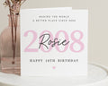 18th Birthday Card, Personalised Birthday Card for Her, Birthday Card for Daughter, Custom 18th Birthday Card, 2008 Birthday Card
