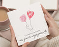 Engagement Card, Personalised Engagement Card, Congratulations Card, Engagement Card for Couple, Heart Balloon Engagement Card