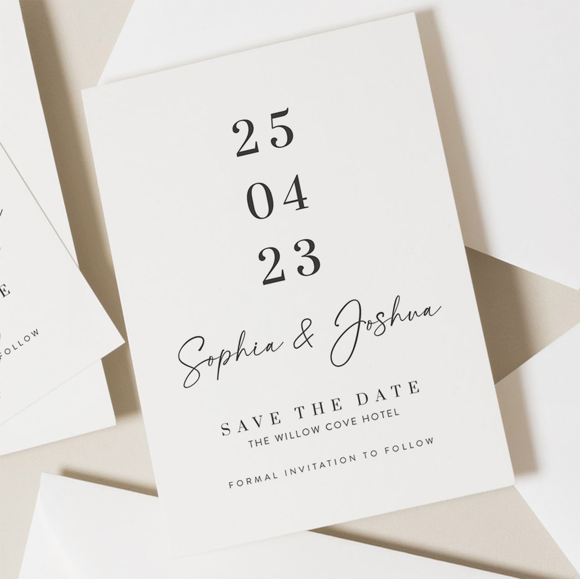 Modern Save the Date Wedding Cards, Classic Wedding Postcards, Personalised Modern Save the Dates, Wedding Announcement