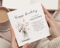 Birthday Card for Grandma, Grandma Birthday Card, Birthday Card for Her, Floral Birthday Card, Personalised Birthday Card