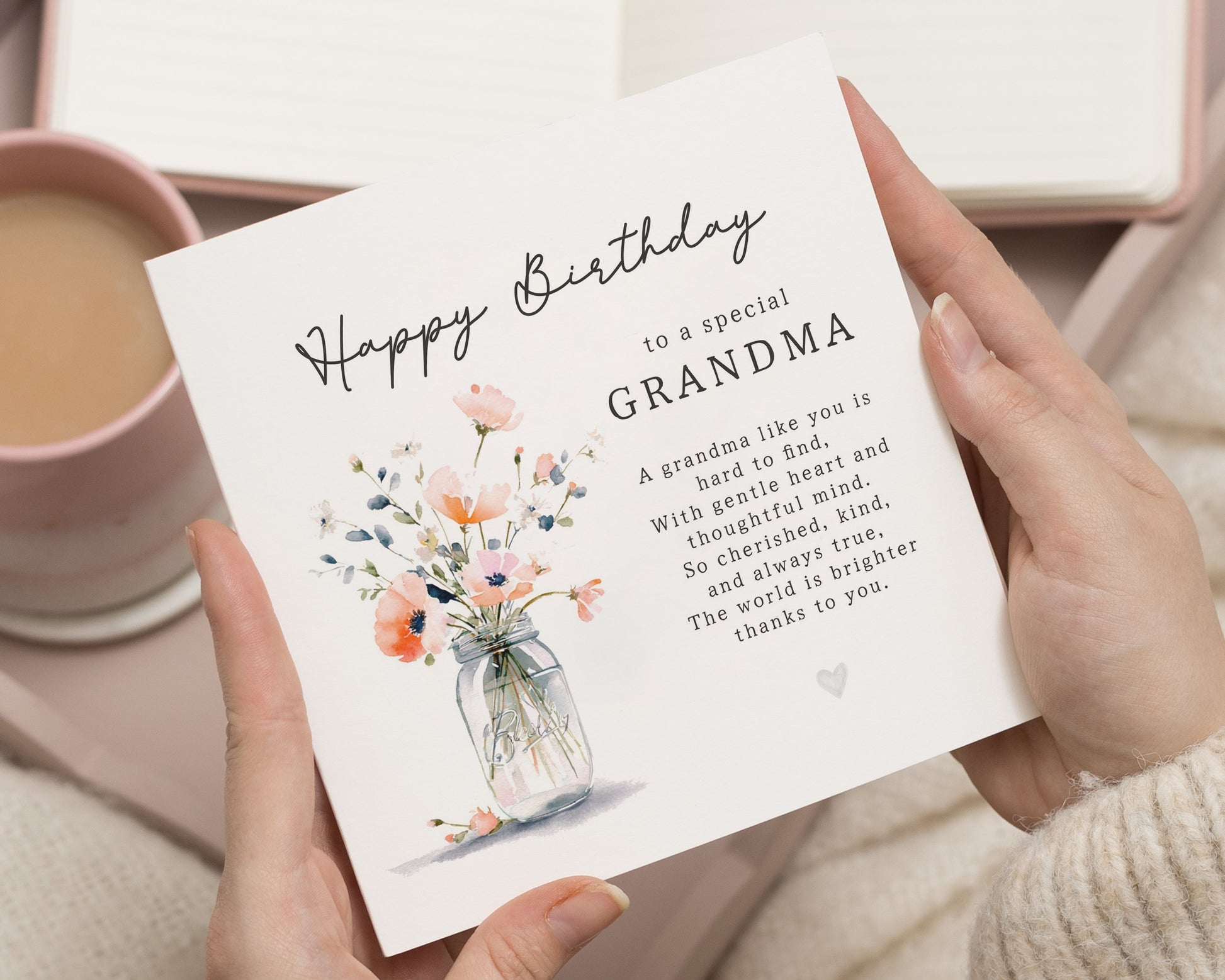 Birthday Card for Grandma, Grandma Birthday Card, Birthday Card for Her, Floral Birthday Card, Personalised Birthday Card