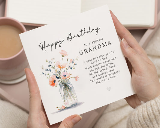 Birthday Card for Grandma, Grandma Birthday Card, Birthday Card for Her, Floral Birthday Card, Personalised Birthday Card