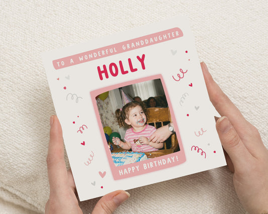 Birthday Card for Granddaughter, Personalised Photo Birthday Card, Granddaughter Birthday Card, Girls Birthday Card, Cute Birthday Card