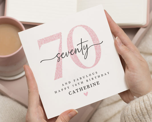 70th Birthday Card for Her, Personalised 70th Birthday Card, Birthday Card for Mum, Birthday Card for Friend, Seventieth Birthday Card