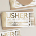 Personalised Gold Foil Gift Voucher, Usher Gig Ticket Gift Voucher, Foil Concert Reveal Gift, You're Going To See Usher Surprise Gig Ticket