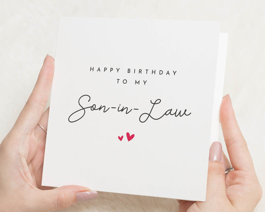 Birthday Card for Son in Law, Son in Law Birthday Card, Birthday Card for Him, Simple Birthday Card, Cute Birthday Cards for Him
