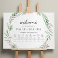 Floral Wedding Order Of Events, Botanical Wedding Timeline Sign, Order of Wedding Day Sign, Order Of Service Wedding Itinerary 'Paige'