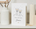 Birthday Card for Her, Personalised Birthday Card, Champagne Birthday Card, Birthday Card for Friend, Mum Daughter Sister Wife Card