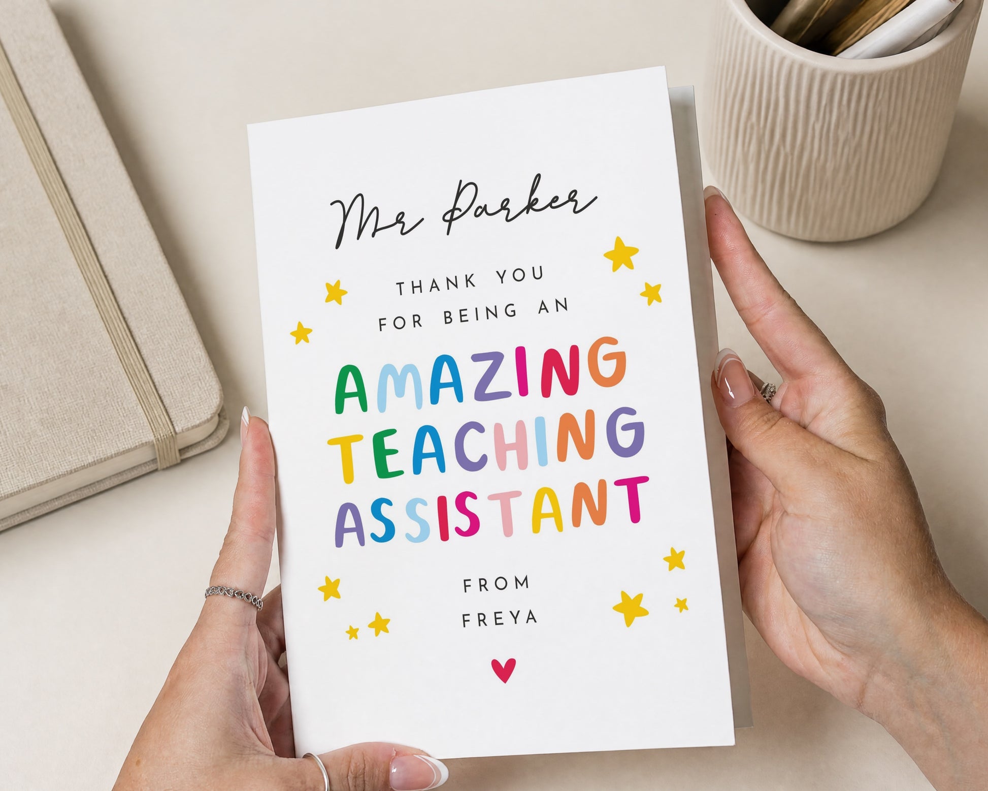 Teaching Assistant Thank You Card, Teacher Thank You Card, Personalised Teacher Card, Thank You Card for TA, School Staff Card, TA Card