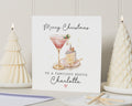 Christmas Card for Best Friend, Merry Christmas Card for Her, Personalised Bestie Christmas Card, Cocktail Christmas Card