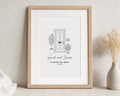 Personalised Front Door Print, New Home Wall Art, First Home Gift, House Warming Gift, Couple Address Print, Oak Framed Print