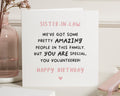 Birthday Card for Sister In Law, Funny Sister In Law Birthday Card, Birthday Card for Her, Personalised Birthday Card, Cute Birthday Card