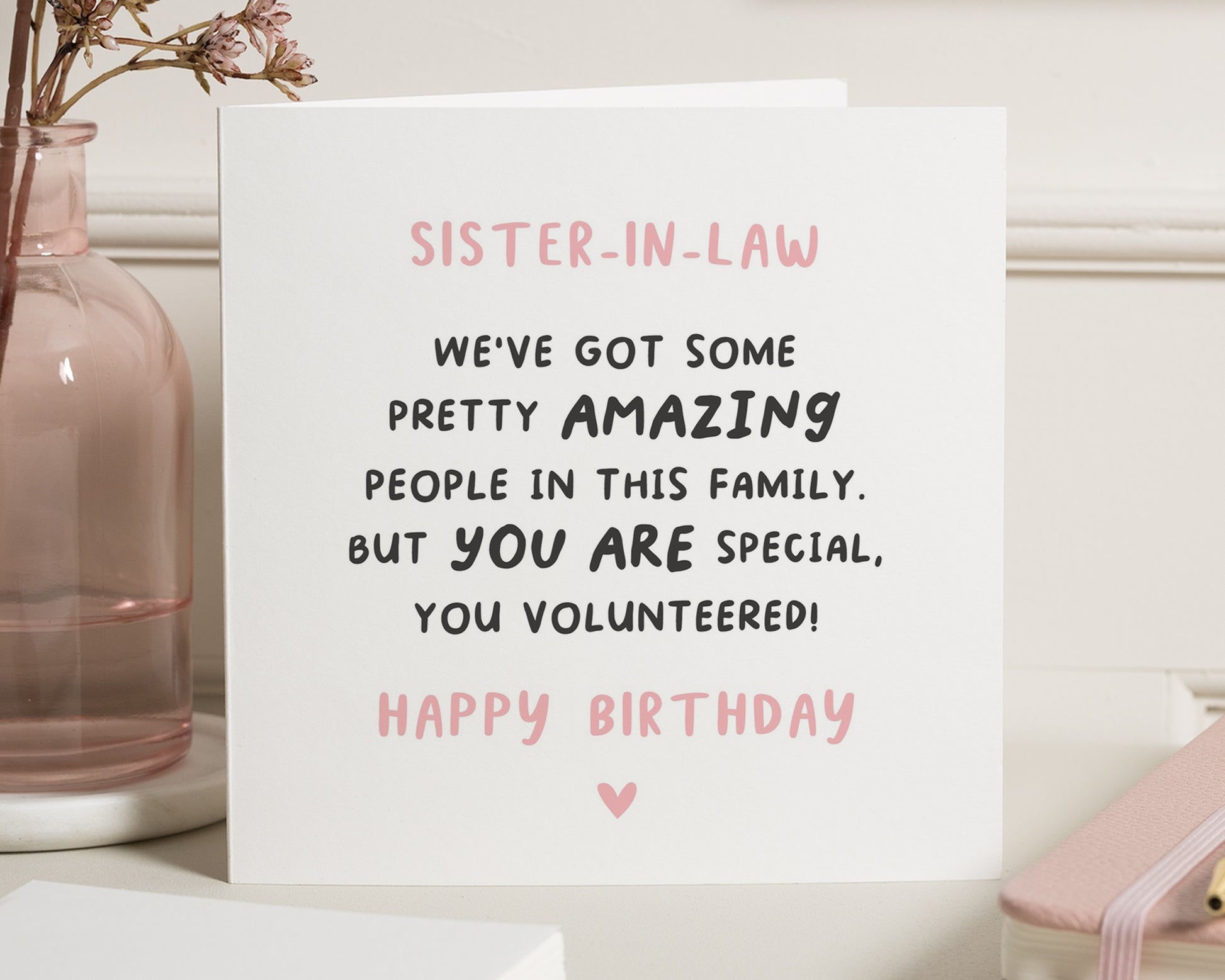 Birthday Card for Sister In Law, Funny Sister In Law Birthday Card, Birthday Card for Her, Personalised Birthday Card, Cute Birthday Card